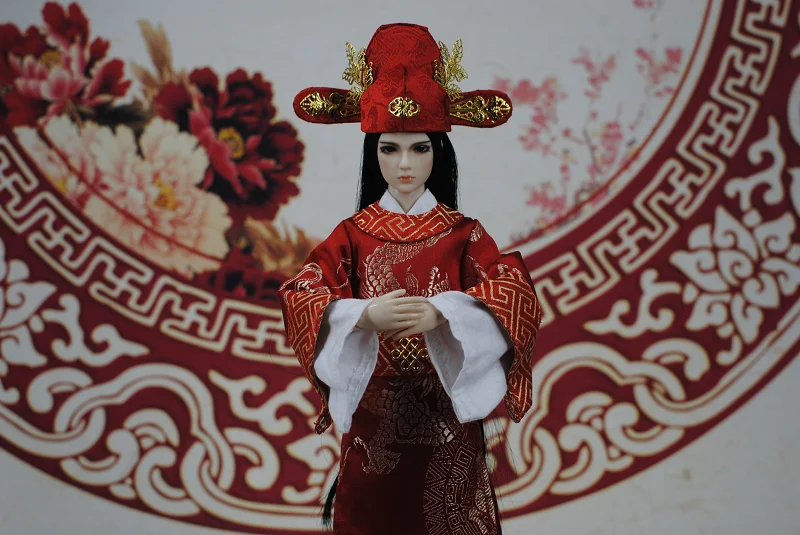 

1/6 Scale BJD Doll Chinese Ancient Costume Hanfu Samurai Suit Long Hair Samurai Wig for30cm Male Body Limited Edition Collection