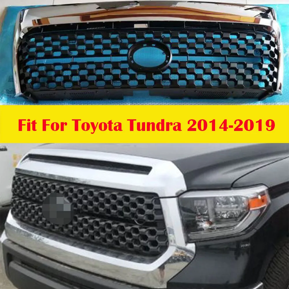 

1Pec Car Front Chrome Grille ABS Plastic Grill For Toyota Tundra 2014-2019 Racing Grill Grille Bumper Mask Cover Auto Parts