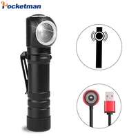 magnetic usb charging flashlight xhp50 led flashlight rechargeable with built in 18650 battery 12 lens waterproof head torch