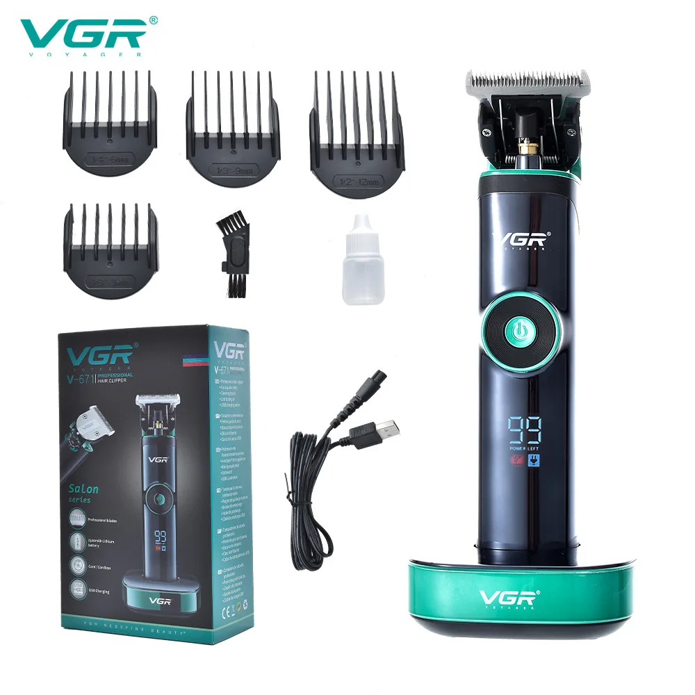 VGR 671 Professional Hair Clipper Personal Care Barber Trimmer For Men Strong Motivation Fast Charging with Guide Combs VGR V671