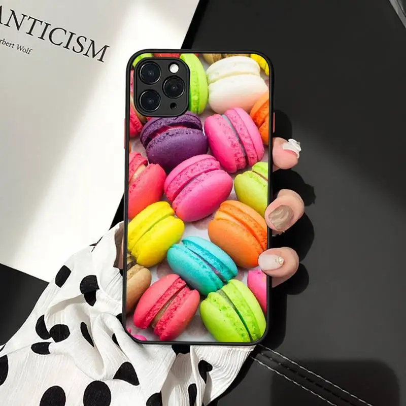 

Dessert ice cream Macaron Food Phone Case matte transparent For iphone 7 8 11 12 plus mini x xs xr pro max cover
