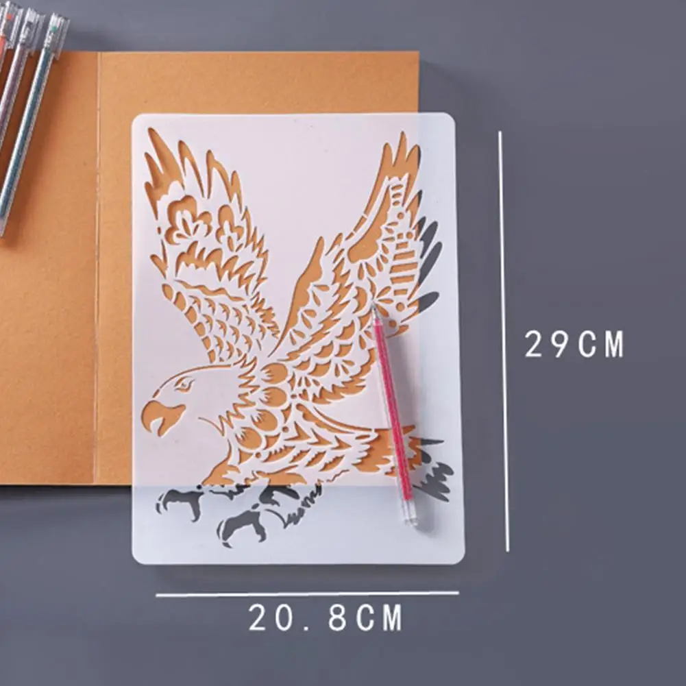 

1pc Painting Kids Toys Stenciled Template DIY Scrapbooking Ruler Coloring Educational Toys Elephat Lion Tiger Child W6X2