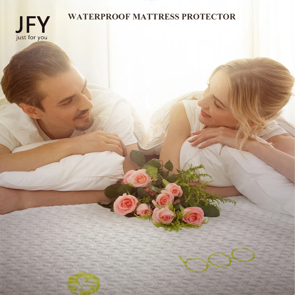 

Premium Ultra Soft Waterproof Bamboo Fitted Mattress Protector – Deep Pocket Fits Up to 18 Inch, King SizeJFY Mattress Pad