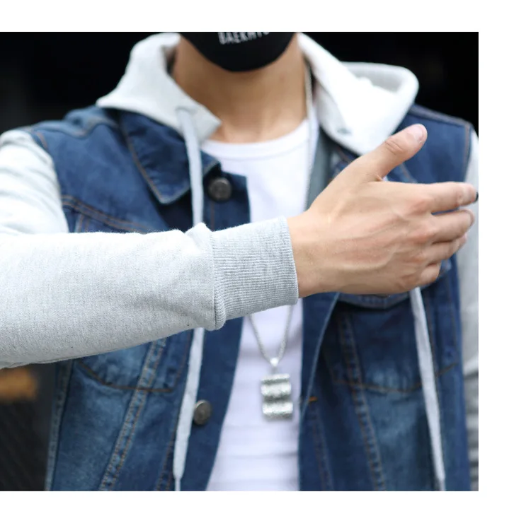 

Men Hooded Sportswear Outdoors Casual Fashion Jeans Jackets Hoodies Mens Jacket and Coat Plus Size