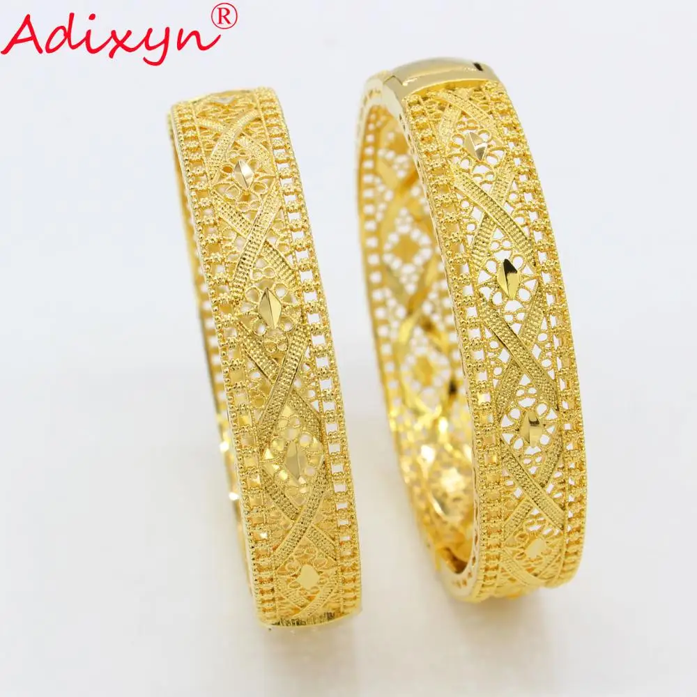 Adixyn изысканный узор Браслет-манжета для женщин/мужчин Золотой Дубай браслет свадебное украшение подарки N080825