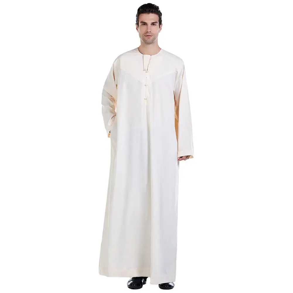 

Muslim Abaya for Men Jubba Thobe Middle East Long Robes Kaftan Arab Dubai Adult Long sleeve Islamic Clothing