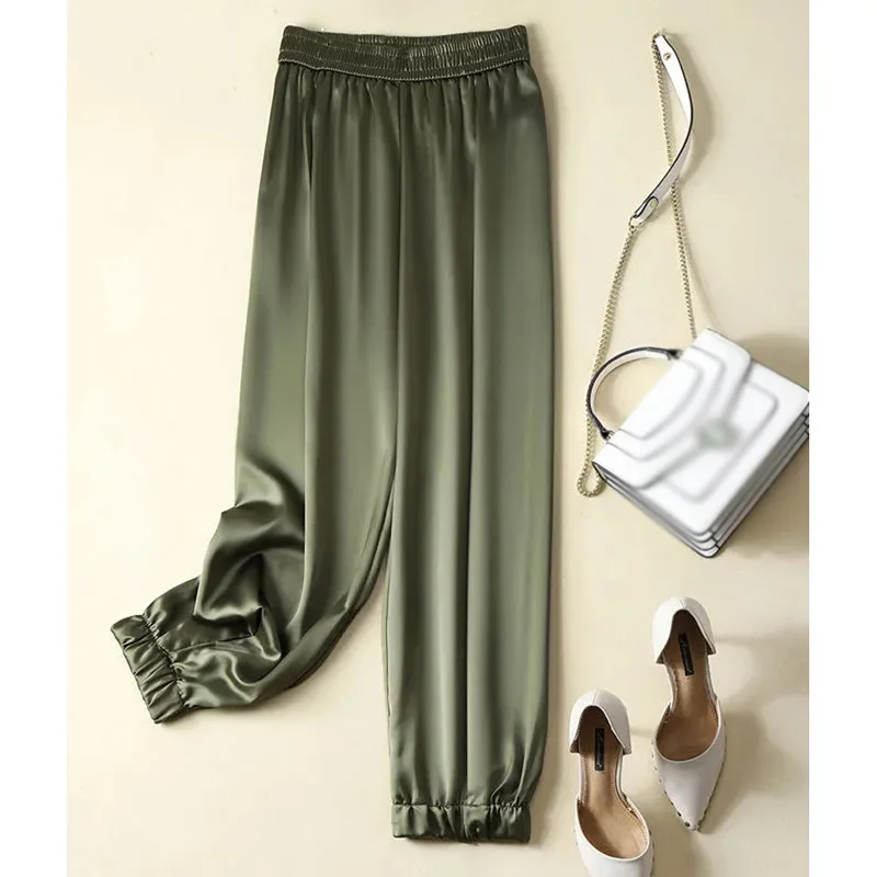 

Summer Thin Breathable Elastic High Waist Harem Pants Women Anti-Mosquito Sunscreen Beam Foot Bloomers Female Loose Trousers