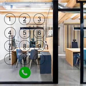 Настенная Наклейка С телефонным номером, украшение для офисных магазинов, мобильный телефон, звонки, Виниловая наклейка на стену, съемный стикер AC314