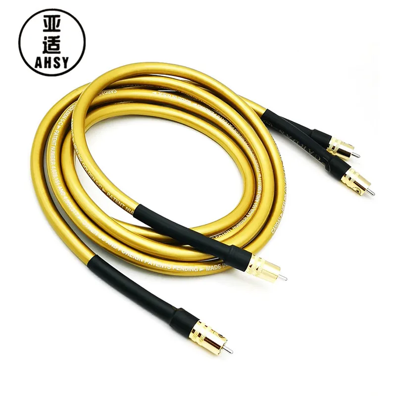 AHSY аудио одна пара Hifi Cardas 2RCA кабель чистый OCC HIFI RCA межсетевой кабель общедоступный по сравнению с общественным