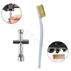 Мини-крестовой гаечный ключ E3D сопло мини-гаечный ключ M2 M2.5 M3 M4 винтовая гайка + насадка щетка Запчасти для 3D-принтера