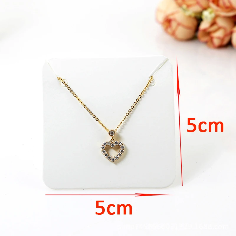50set/lot 5x5cm Solid Kraft Paper Cards for Jewelry Display Necklace Bracelets Jewelry Price Tags Card with Transparent Opp Bag
