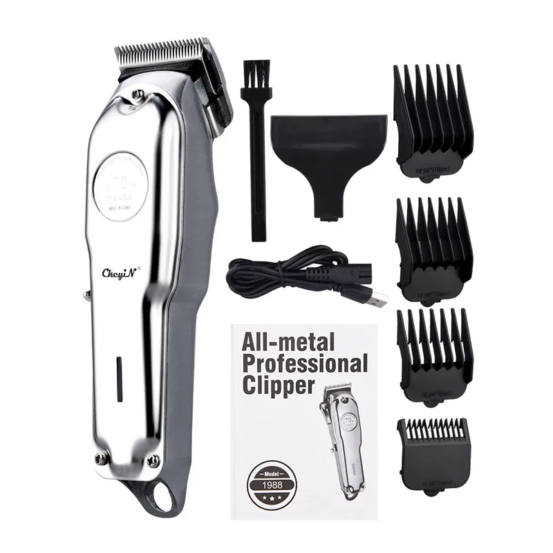

CkeyiN Electric Hair Clipper Professional USB Charging Shaver Beard Trimmer All Metal Razor Cordless Barber Hair Cutting Machine