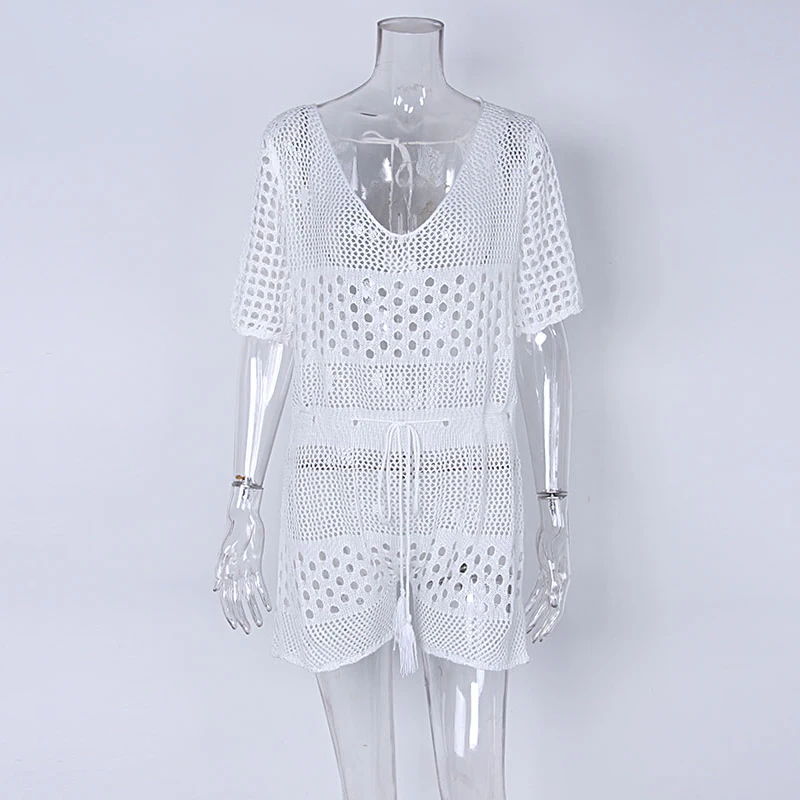 Женское сексуальное бикини с V образным вырезом вязаный пуловер открытой спиной