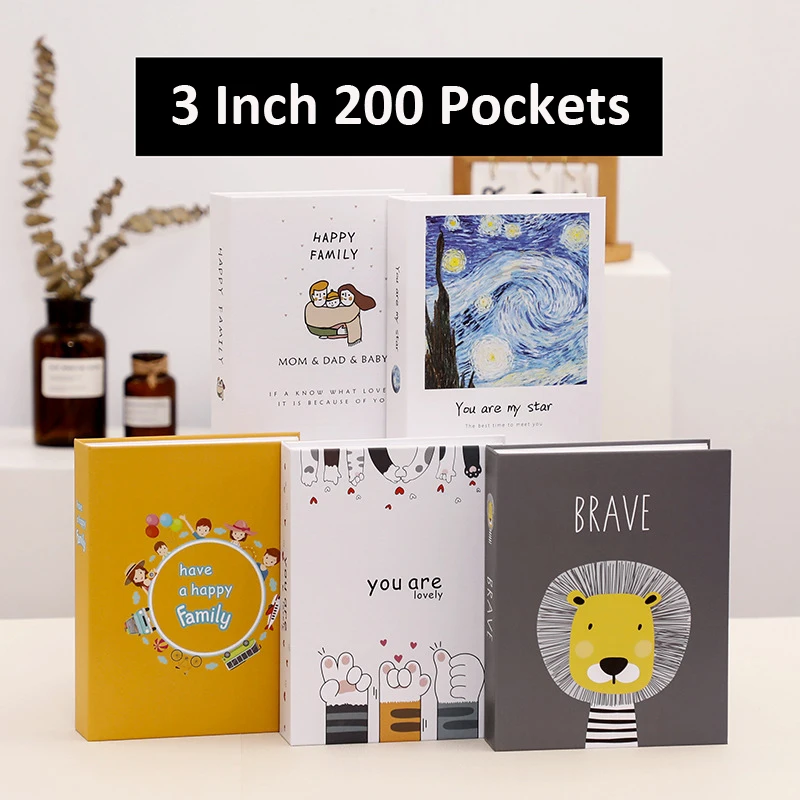

3 Inch 200 Pocket Photo Album Notebook For Fujifilm Instax Mini 11 9 8 7s Photo Paper Film /Credict Card