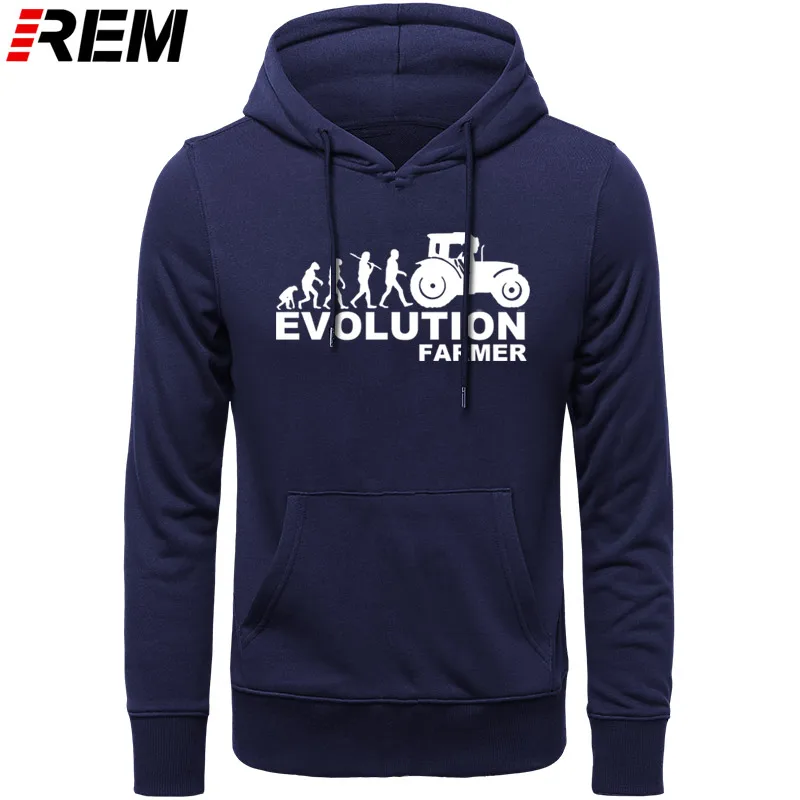REM Farmer Evolution мужские толстовки сельскохозяйственный трактор Fendt Claas Machinery с длинным рукавом модные толстовки с принтом, толстовки - Цвет: NAVY WHITE