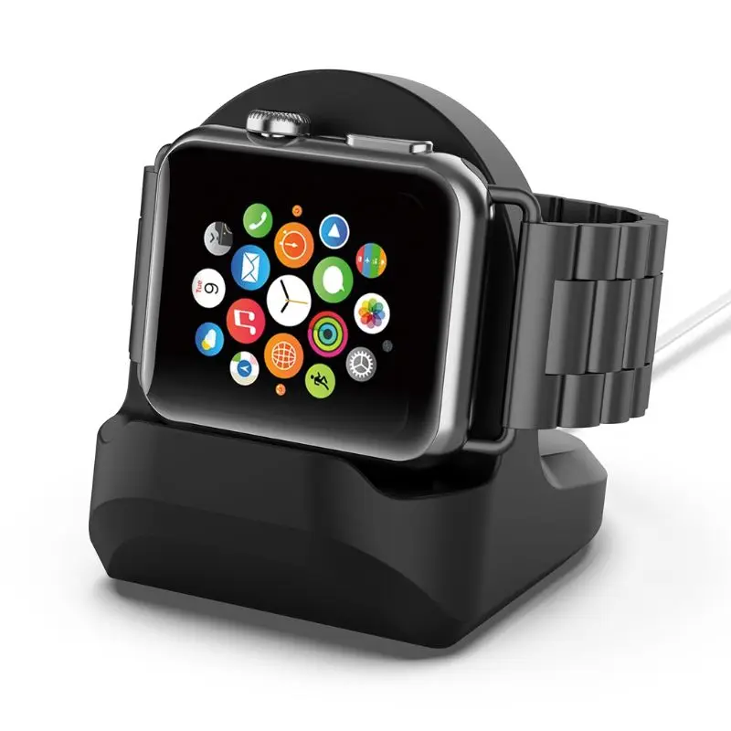 

Phone Holder Stand, Silicone Charge Stand Holder Station Dock for Apple Watch Series 1/2/3/4 42mm 38mm 40mm 44mm Charger Cable