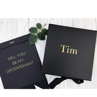 personalised black and gold will you be my best man box custom best man proposal box luxury groomsmen gift box with name
