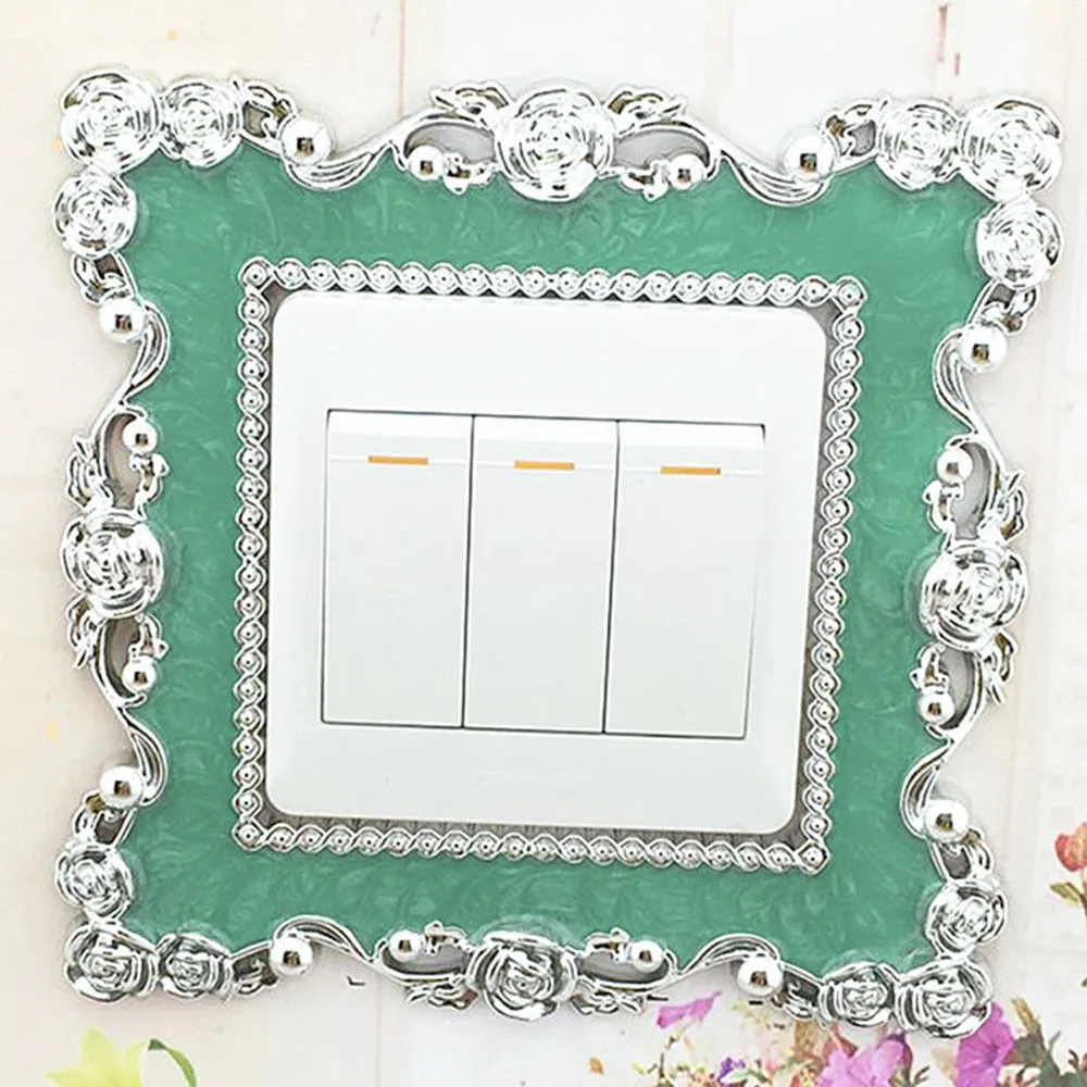 

40@ 1pc Portable Socket Decals Home Switch Cover Square Shape Switch Wall Light Socket Stickers Room Decoration New