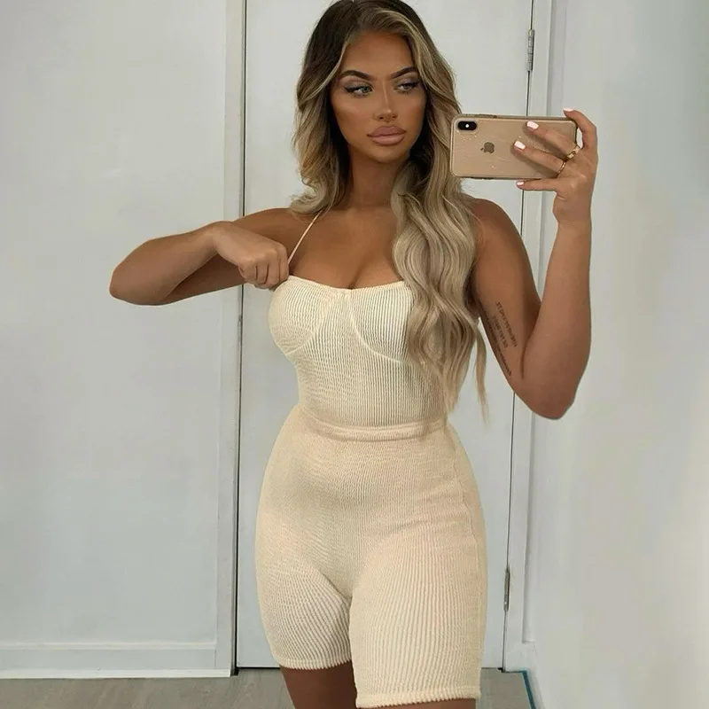 

2021 women's summer new style chest strap sexy sleeveless small fragrance slim suit