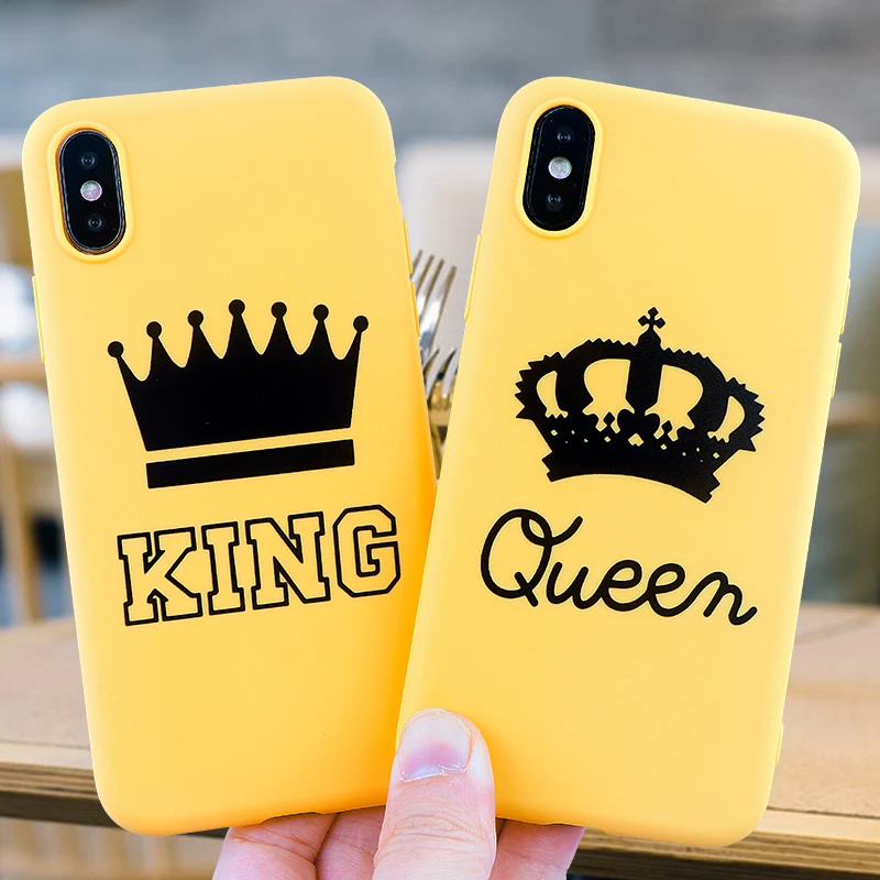 Чехлы для телефонов queen King iPhone X XS MAX XR 11 6s 7 8 Plus Pro Модный чехол Мягкая силиконовая