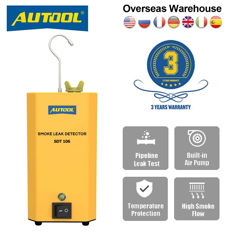 Оригинальный автомобильный генератор дыма AUTOOL SDT106 дымовая машина газопроводный