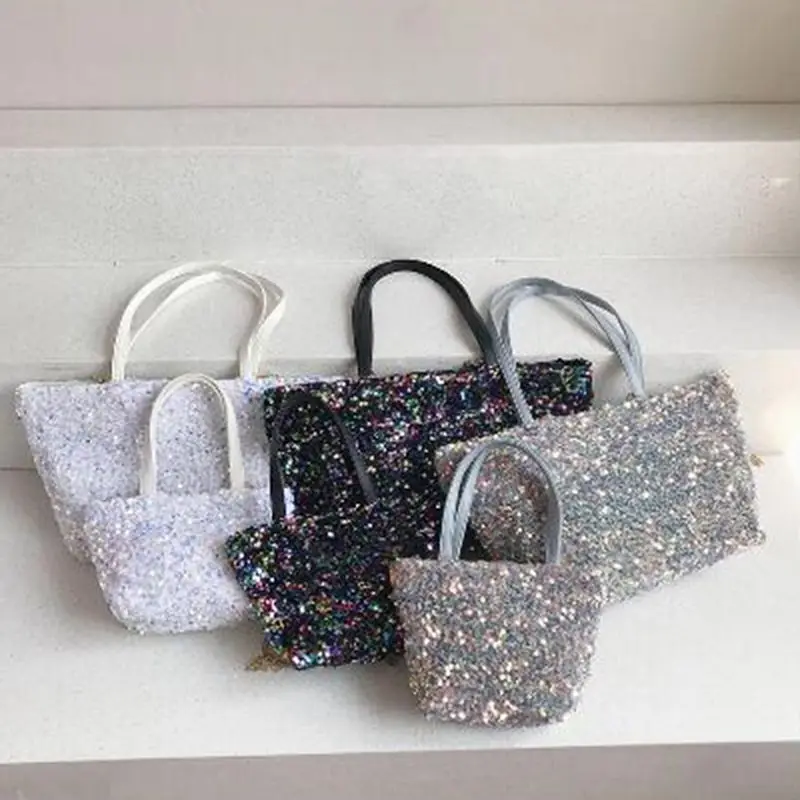 

2021 Sequins Armpit bag Summer High-quality PU Leather Handbags Lady Totes Shoulder Bag Travel Chain Bling Fashion Crossbody Bag