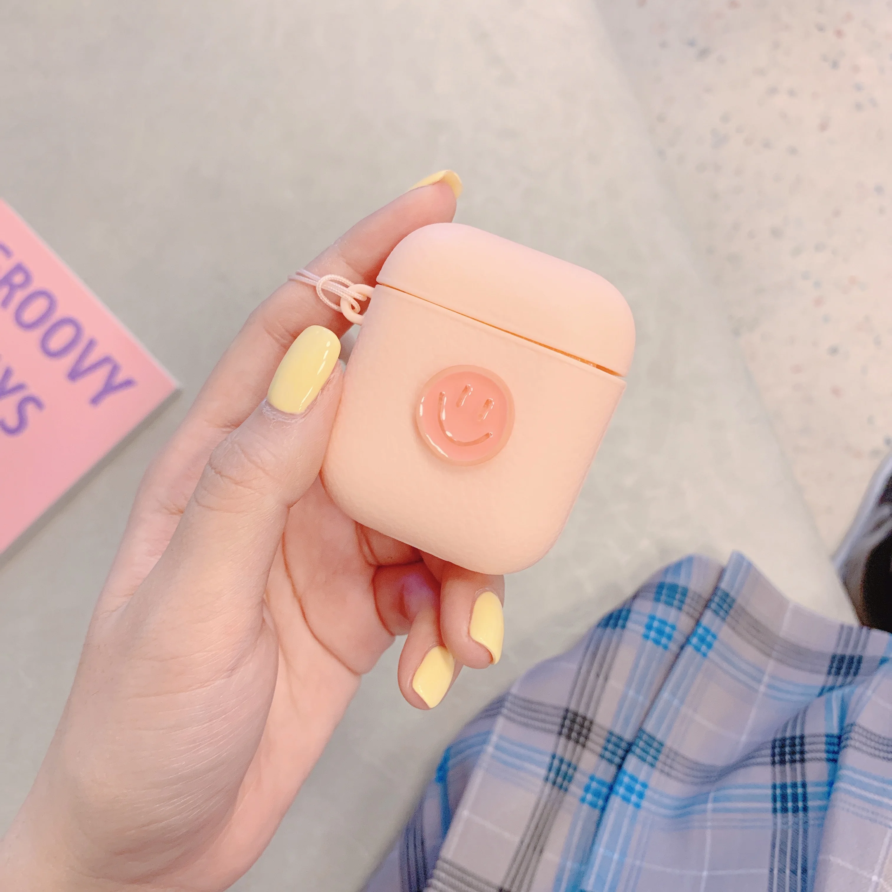 Чехлы с мультяшной улыбкой для AirPods12 Bluetooth беспроводные наушники корейский