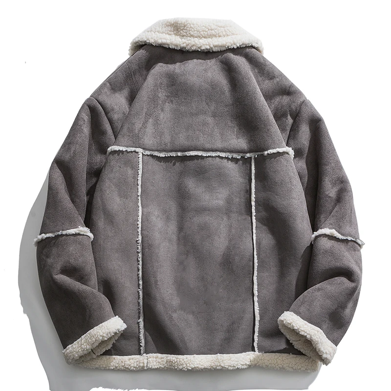Комбинированная куртка из овечьей шерсти мужское пальто с мягкой подкладкой