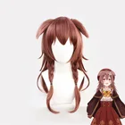 Аниме VTuber Inugami Korone косплей парик Hololive геймеры девушки уши длинные волнистые плетеные волосы коричневые косы волосы