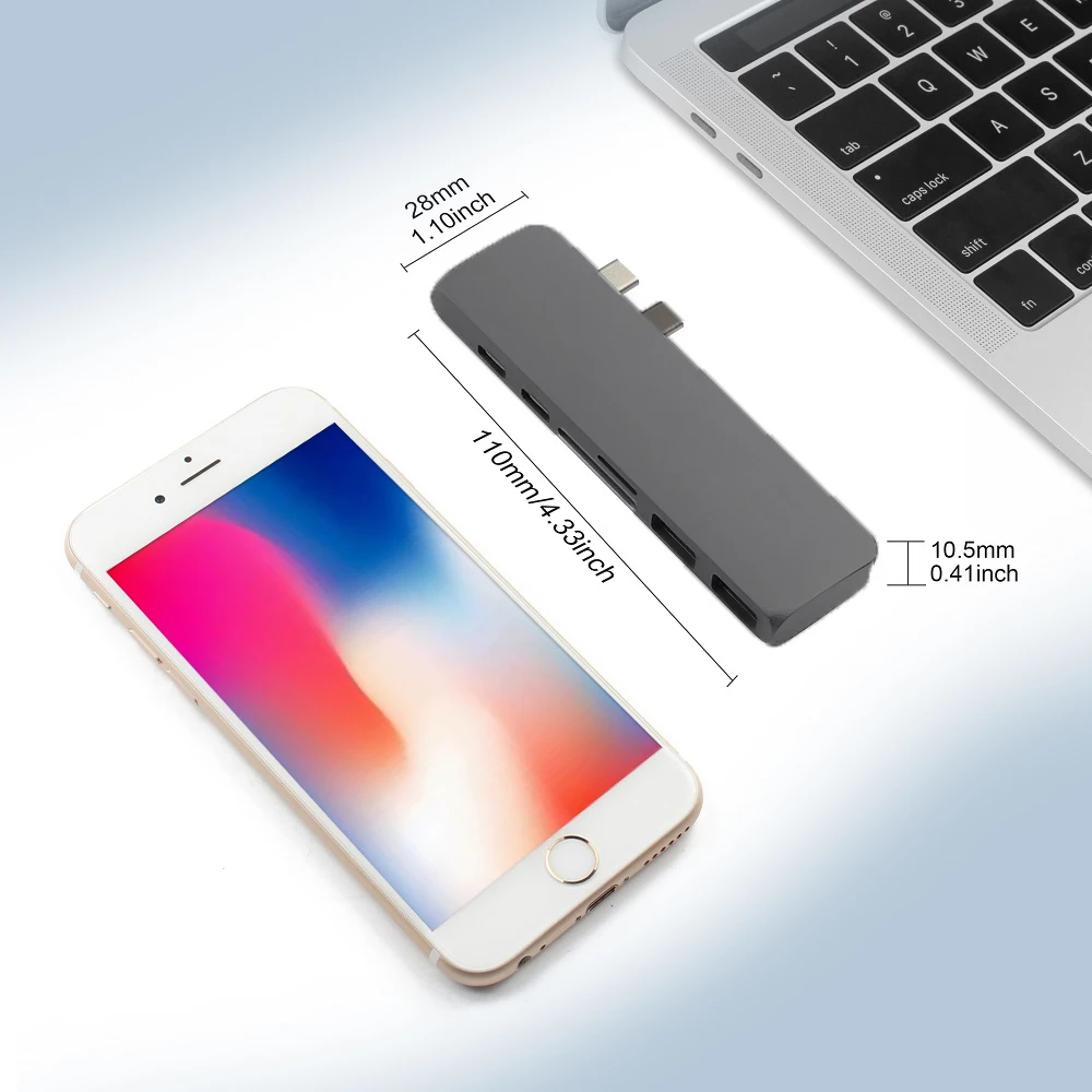 Новая Док-станция Vmade с несколькими портами USB C 7 в 1 конвертер порта PD