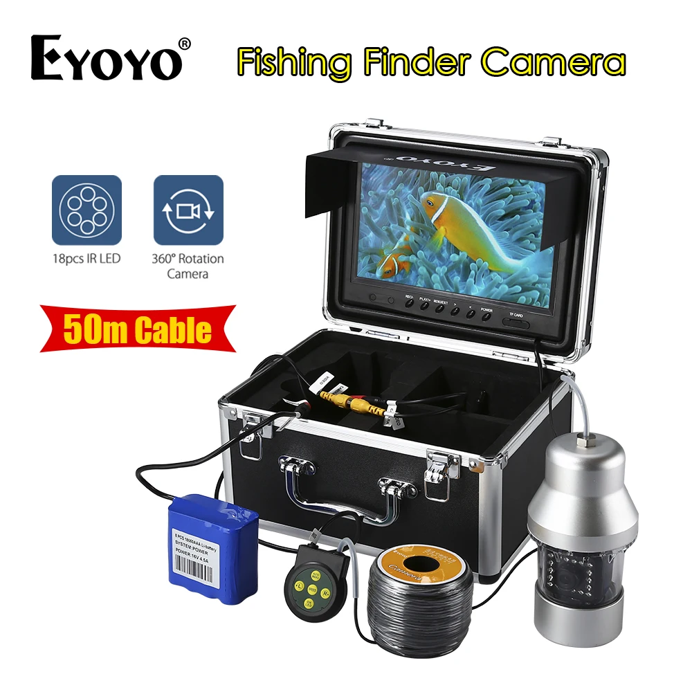 Eyoyo 9 &quotLCD рыболокатор 50 м 1000TVL подводная рыболовная камера океан 360 ° 8 Гб DVR