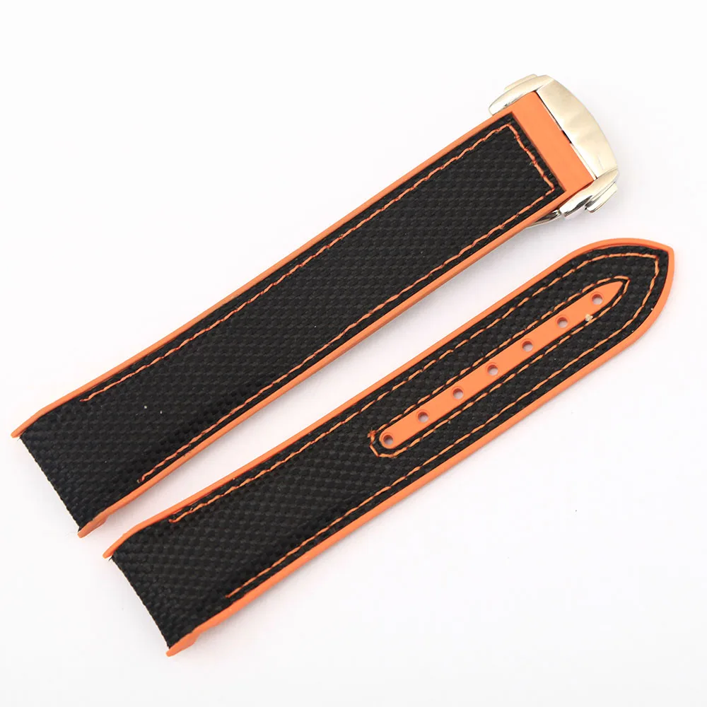 

Nylon Rubber Silicone Watch Band for Omega Watch Strap 20m 22mm Seamaster Planet Ocean 8900 9900 Orange Black Blue Bracelets