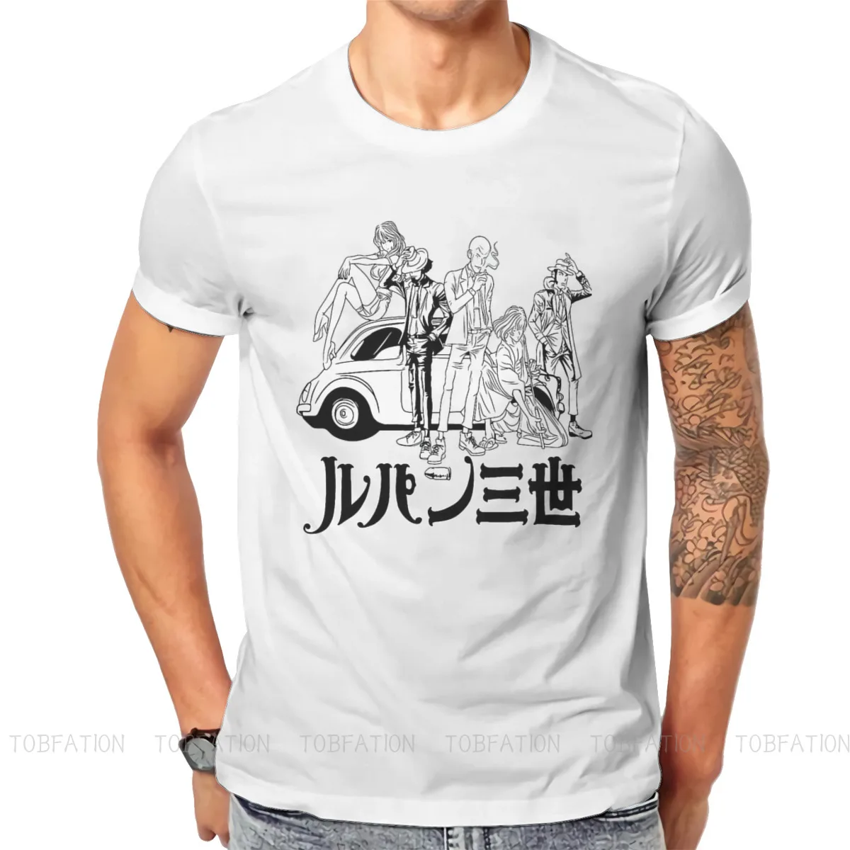 

Lupin The Third Daisuke Jigen Gentleman Thief Anime Pure Cotton TShirt Car Elegant T Shirt Homme Men Clothes Printing Big Sale