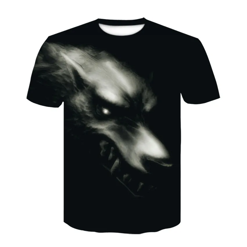 

UG Summer Fashion T-shirt Men's Streetwear Short Sleeve T-shirt Tops Animal Men's Casual Harajuku Ruthless Wolf 3D Printing