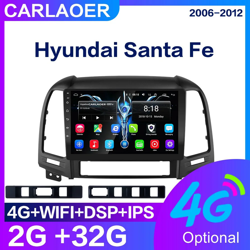 Android 8,1 мультимедийный плеер для hyundai Santa Fe 2 2006-2012 gps Navi 2din видео автомобильное радио головное устройство WiFi 4G SIM 2 din без dvd