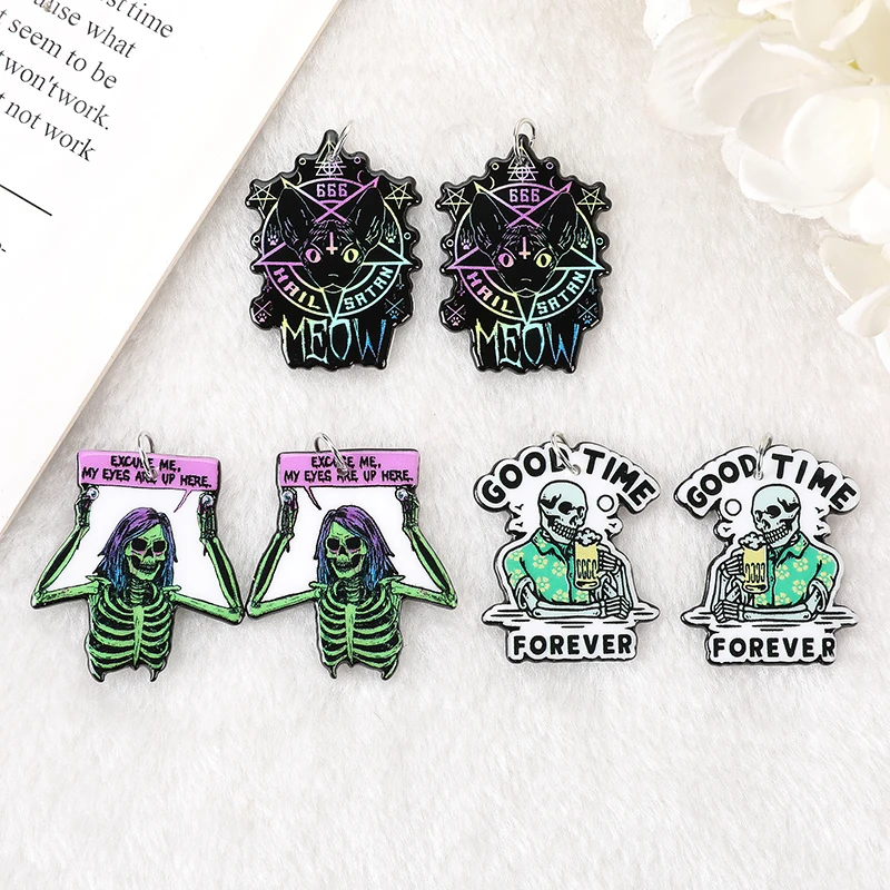 12 шт. акриловые подвески в виде черного кота | Украшения и аксессуары