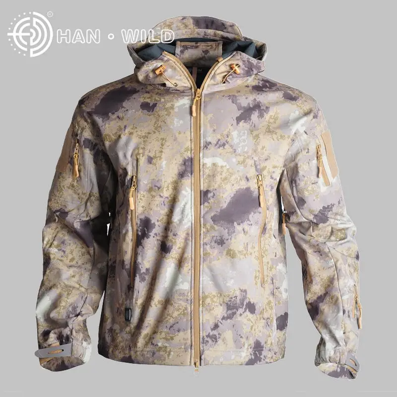 Одежда для охоты, для улицы, Акула, кожа, tad v4, тактическая, millitary, флисовая куртка, костюм для мужчин, водонепроницаемая, Боевая куртка - Цвет: Gray ruins