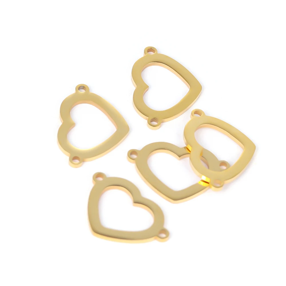 Подвески для браслета Semitree из нержавеющей стали в форме сердца 5 шт.|Шармы| |