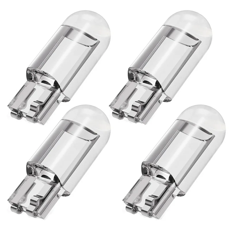 

10pcs T10 Glass Housing Cob LED Car Bulb 3000K 6000K White Green Blue Red Wedge License Plate Lamp Dome Light