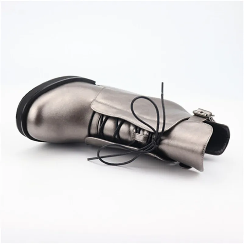 

ANNYMOLI Winter Ankle Boots Women Boots Buckle Square Heels Short Boots Zipper Super High Heel Shoes Ladies Fall New Size 34-40