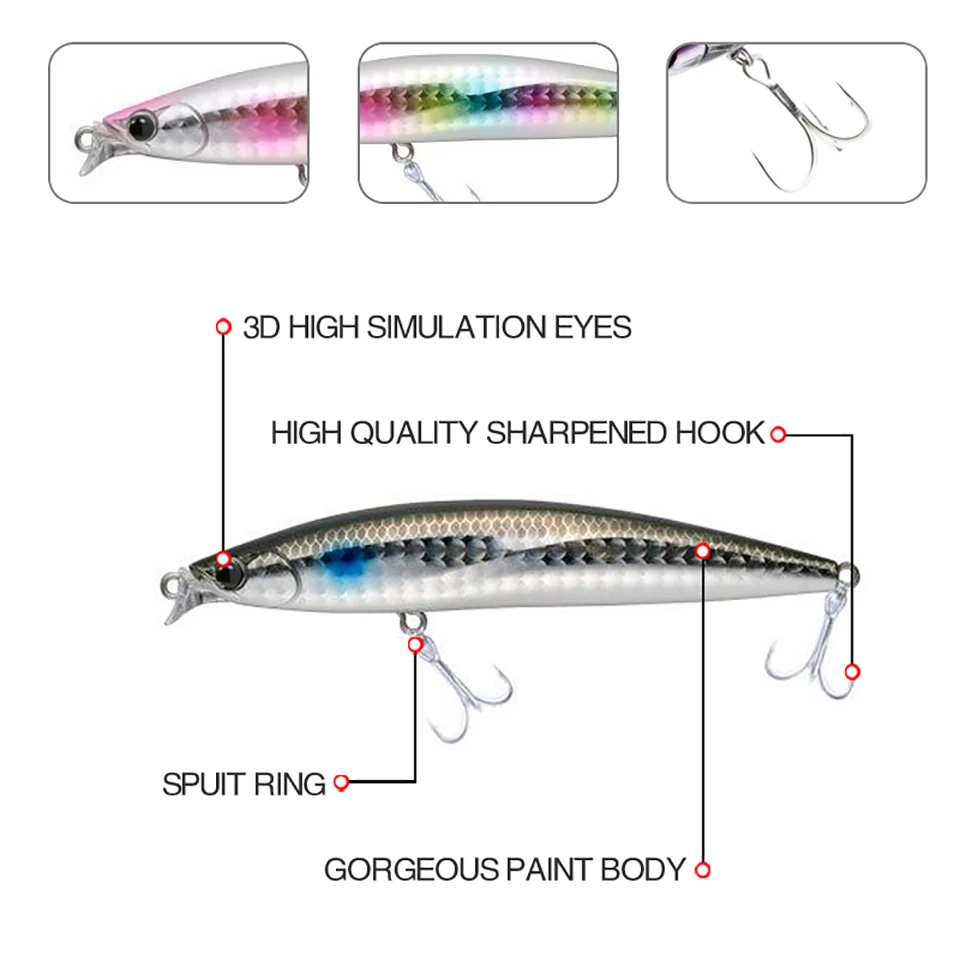 WALK FISH 98MM 13G Pencil Fishing Lure Floating Hard Bait Saltwater Artificial Lures Minnow Japanese Pesca Tackle | Спорт и