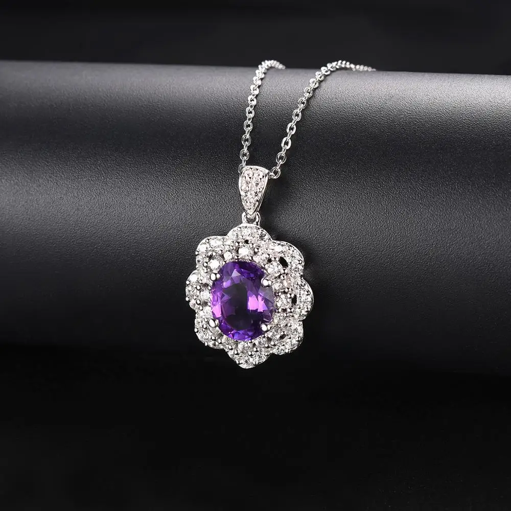 Женский кулон с аметистом 925 карата из серебра пробы | Украшения и аксессуары