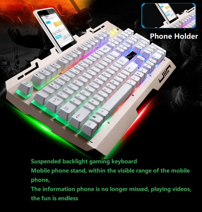 Игровая клавиатура 104 клавиши RGB подсветка USB металлическая механическая с