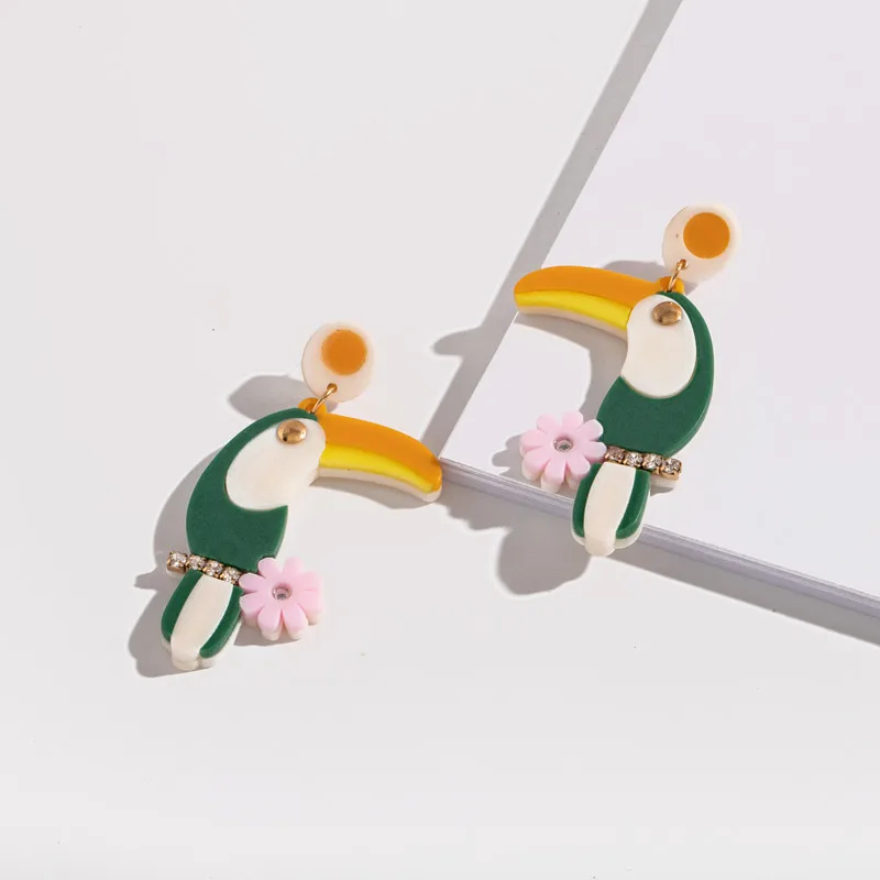 Цветные акриловые шпильки с уксусной кислотой в форме птицы геометрические минималистичные корейские