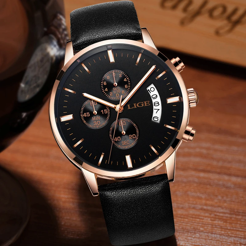 LIGE мужские часы Лидирующий бренд роскошные военные спортивные деловые кварцевые
