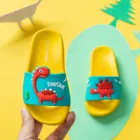 Пляжные шлепанцы для мальчиков и девочек, домашние Тапочки с динозаврами, мягкая обувь, Нескользящие шлепанцы, детская обувь