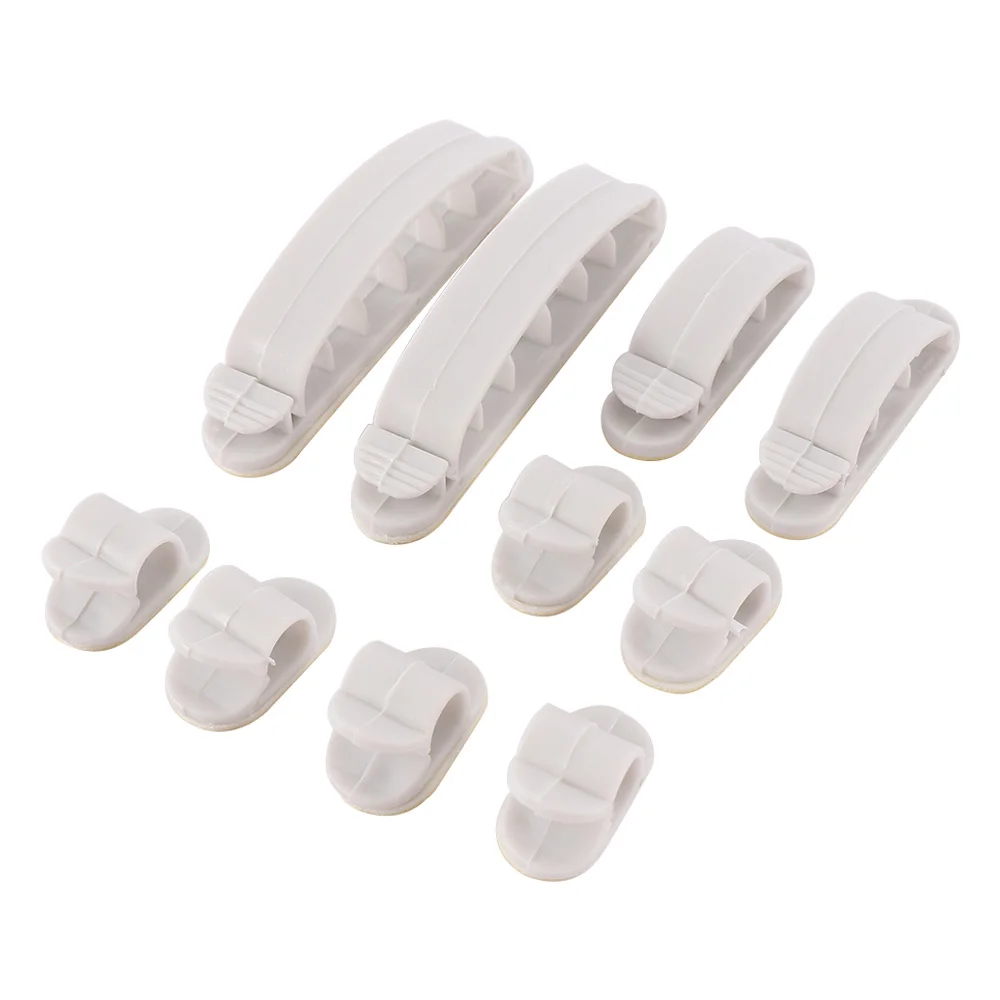 10 Pcs Desktop Wire Holder Splitter Earphone Data Line Buckle Cable Organizer Fixed Clip Cord Winder Home Practical