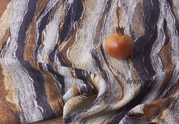 Высококачественное тонкое платье в стиле ретро из чистого рами и коричневого