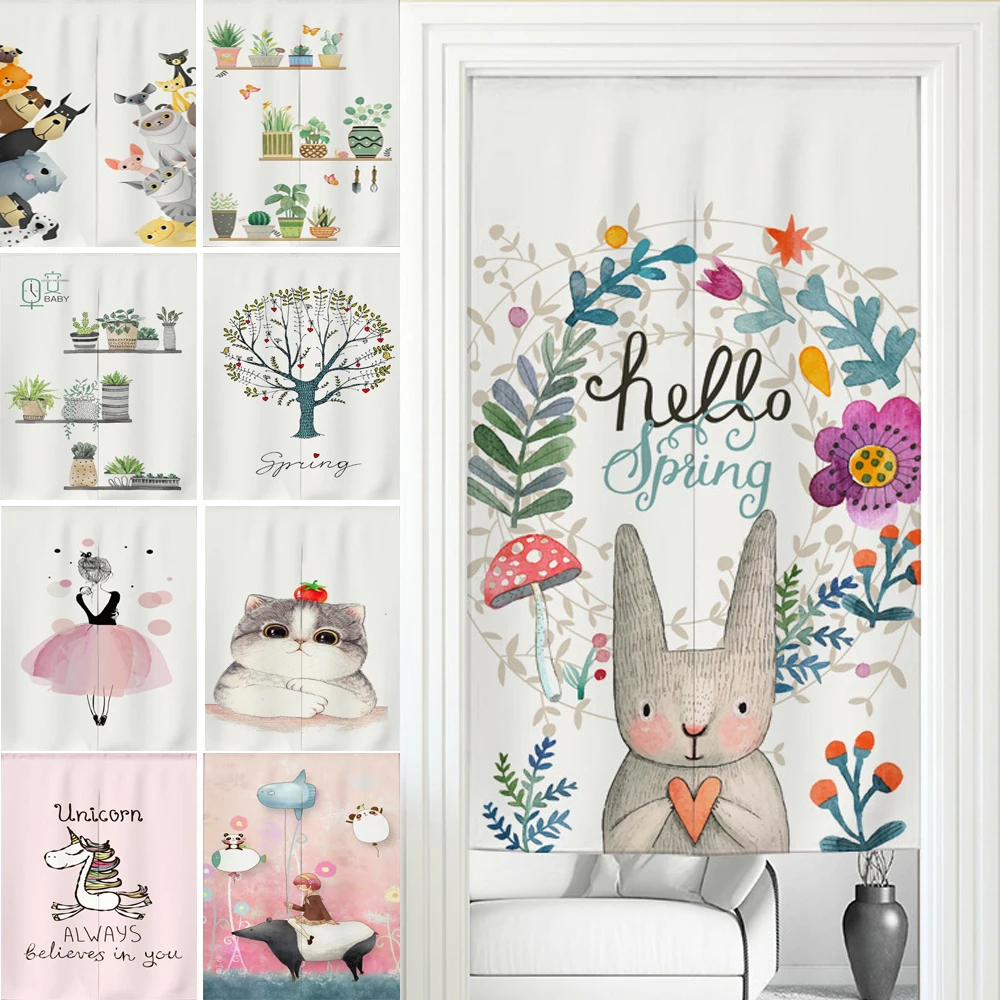 Японская дверной занавес декоративный для кухни спальни милые Мультяшные