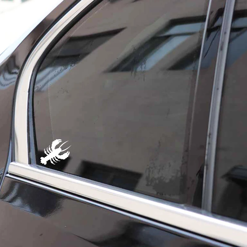 

YJZT 14.1CM*15.9CM Lobster Decorate Pattern Car Sticker Body Of Car Vinyl Decal Black/Silver C4-2692